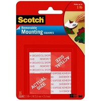 3M SCOTCH 108 REMOVABLE MOUNTING SQUARES PACK 16