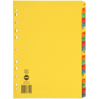 MARBIG  A-Z TAB A4 MANILLA DIVIDER BRIGHT ASSORTED