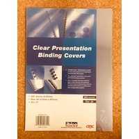 GBC BINDING COVER A4 200 MICRON CLEAR PK25