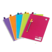 MARBIG COLOURHIDE NOTEBOOK SIDE OPEN A4 120 PAGE ASSORTED