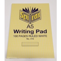 SPIRAX 416 A5 RULED PAD MARGIN TOP GLUED 50 LEAF