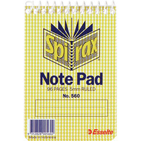 SPIRAX 560 TOP OPENING SPIRAL NOTE PAD POCKET 96 PAGES