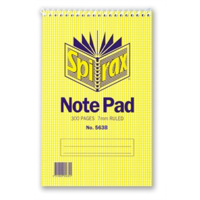 SPIRAX 563B TOP OPENING SPIRAL REPORTERS NOTE PAD 200x127mm 300 PAGES