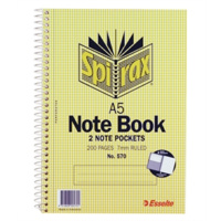 SPIRAX 570 SIDE OPENING A5 200 PAGE SPIRAL NOTEBOOK WITH POCKET
