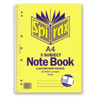 SPIRAX 596 SIDE OPENING A4 5 SUBJECT SPIRAL NOTEBOOK 250 PAGES