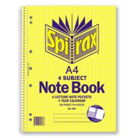 SPIRAX 606 SIDE OPENING 4 SUBJECT A4 SPIRAL NOTEBOOK 320 PAGES