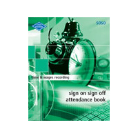 ZIONS SIGN ON SIGN OFF ATTENDANCE BOOK 260x200mm 264 PAGES