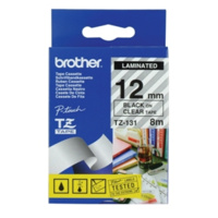 BROTHER TZE-131 12mm BLACK ON CLEAR LAMINATED LABELLING TAPE 