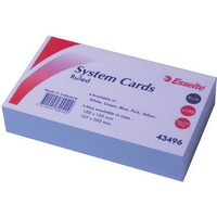 SYSTEM CARDS 3x5 RULED 76x127mm PACK 100 BLUE 