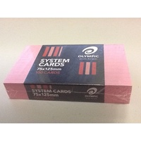 SYSTEM CARDS 3x5 RULED 76x127mm PACK 100 PINK 