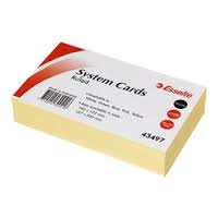 SYSTEM CARDS 3x5 RULED 76x127mm PACK 100 YELLOW