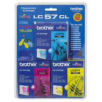 BROTHER LC-57C INKJET CARTRIDGE CMY PACK 3