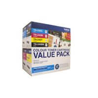 BROTHER TN240 COLOUR TONER PACK: BLACK, CYAN, YELLOW, MAGENTA PACK 4