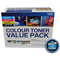 BROTHER TN-251BK/TN-255 CONTAINS  CYAN, MAGENTA, YELLOW PACK 4 