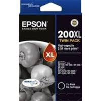EPSON 200XL HIGH YIELD INK CARTRIDGE BLACK TWIN PACK