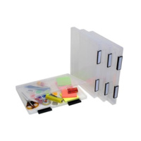MARBIG PLASTIC A4 FILE CASE CLEAR WITH CLIP LABELS