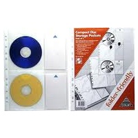 COLBY 286-4CD FOLDER STORAGE POCKET CD/DVD PP A4 4 CAPACITY CLEAR PACK 5
