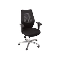 FULLY ERGO AM200 MESH CHAIR 3 LEVER MEDIUM BACK WITH ADJUSTABLE ARMS BLACK 