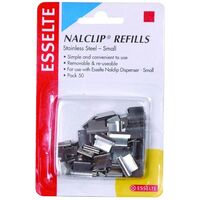 ESSELTE NALCLIP REFILLS SMALL PACK 50 SILVER