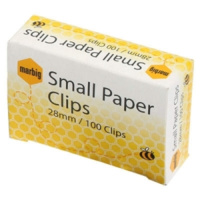 MARBIG PAPER CLIPS SMALL ROUND 28mm BOX 100