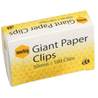 MARBIG PAPER CLIPS GIANT ROUND 50mm BOX 100