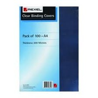 REXEL BINDING COVER PVC A4 150um CLEAR PACK 100