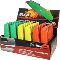 STERLING BLAZE METAL SAFETY RETRACTABLE STANLEY TYPE CUTTER KNIFE 