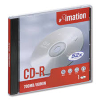 IMATION CDR WHITE INKJET PRINTABLE 80MIN SLIMLINE JEWEL CASE PACK 10