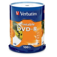 VERBATIM 95153 DVD-R 4.7GB 16X WHITE PRINTABLE PACK 100
