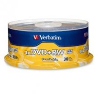 VERBATIM 94834 DVD+RW 4.7GB 4X REWRITABLE SPINDLE PACK 30