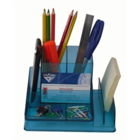 ITALPLAST I 35TBL DESK ORGANISER TINTED BLUE