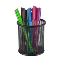 ITALPLAST I 343 WIRE MESH PEN PENCIL CUP BLACK