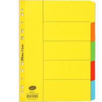 BANTEX A4 5 TAB MANILLA BRIGHT COLOURED DIVIDER