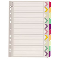 MARBIG 36017 DIVIDERS REINFORCED BOARD A4 FLUORO 10 TAB