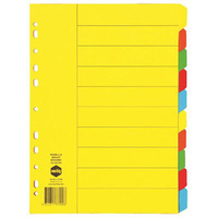 MARBIG 37200 DIVIDERS A4 BRIGHT MANILLA 10 TAB