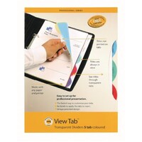 MARBIG 37835 DIVIDERS PRO SERIES VIEW TAB A4 COLOUR 5 TAB
