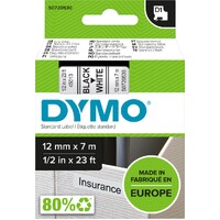 DYMO 45013 D1 LABEL TAPE 12mm x 7m BLACK ON WHITE