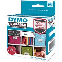 DYMO LW DURABLE LABELS 25 X 54MM WHITE POLYPROPYLENE ROLL 160