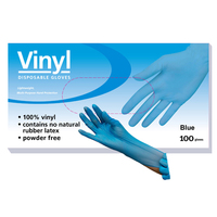 DISPOSABLE BLUE VINYL GLOVES PD S B100