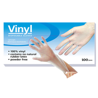 DISPOSABLE CLEAR VINYL GLOVES PF M B100