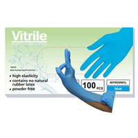 DISPOSABLE BLUE VITRILE GLOVES PF XL B100