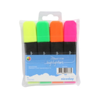 NICEDAY HIGHLIGHTER 2.5MM ASSORTED WALLET 4