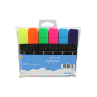 NICEDAY HIGHLIGHTER 2.5MM ASSORTED WALLET 6