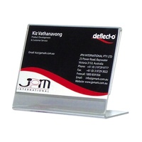 DEFLECT-O SLANTED BUSINESS CARD HOLDER PLASTIC 90 x 60 x 33mm CLEAR