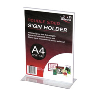 DEFLECT-O 47801 BROCHURE SIGN MENU HOLDER A4 PORTRAIT DOUBLE SIDED