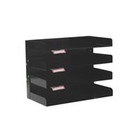 ITALPLAST METAL DESKTOP ORGANISER 4 TIER 393L X 300H X 220D MM BLACK