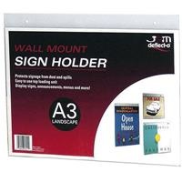 DEFLECT-O 47211 WALL SIGN HOLDER A3 LANDSCAPE
