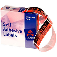 AVERY 937620 MESSAGE LABELS FINAL NOTICE 19x64mm BOX 125