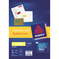 AVERY 35942 L7162FY LASER LABELS FLUORESCENT YELLOW 16 PER SHEET PACK 25
