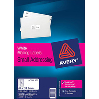 AVERY 959029 L7159 LASER LABELS ADDRESS 24 PER SHEET WHITE P100
